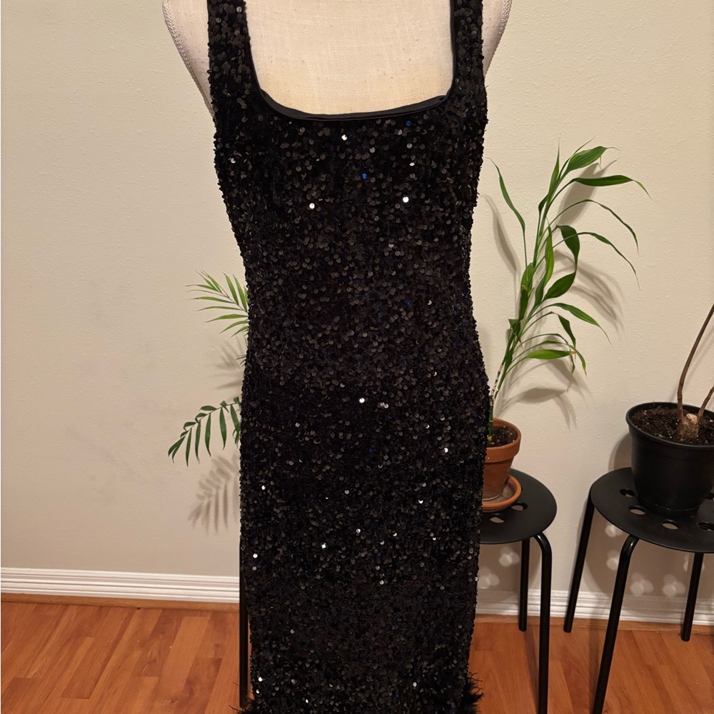 Elegant Black Sequin Dress